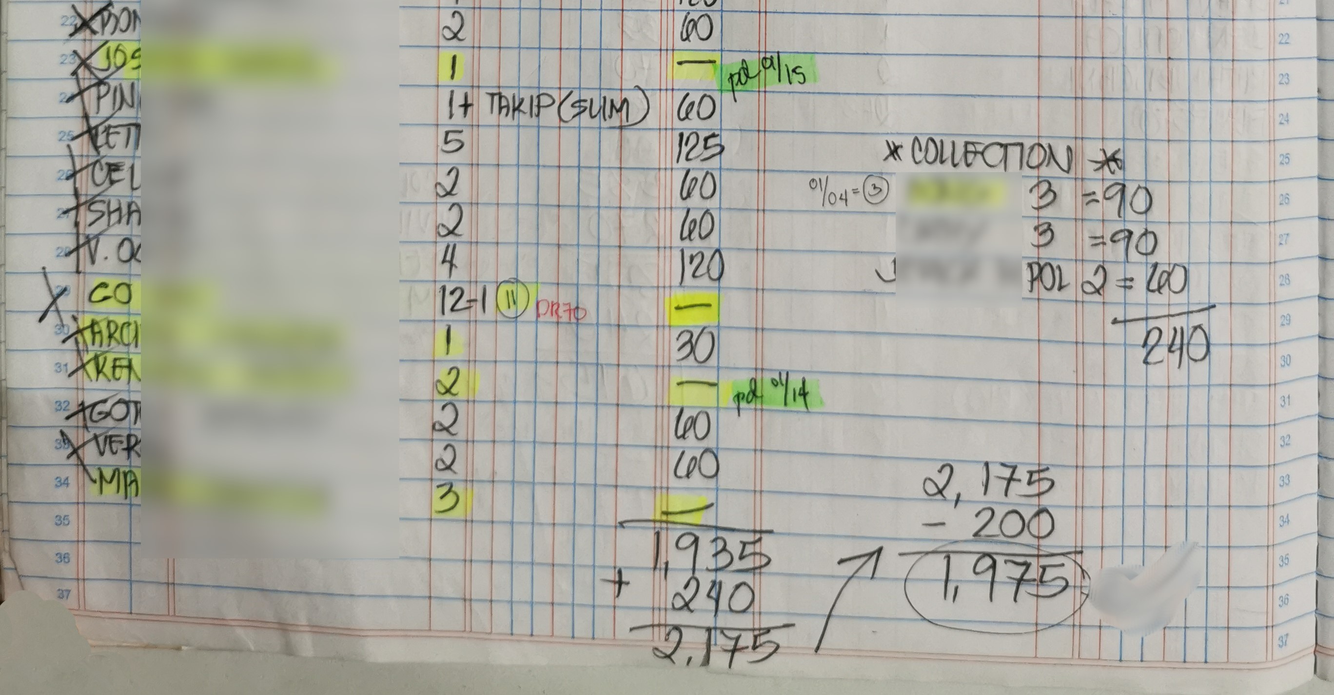 Handwritten order notebooks